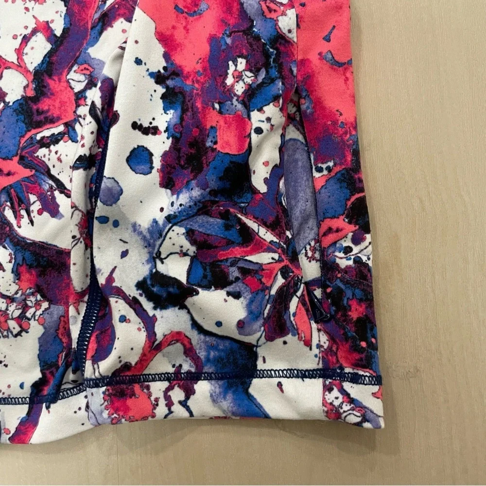 Title Nine Women's Small Splatter Floral Print Athletic Tank Dress Golf Bra - Picture 5 of 14